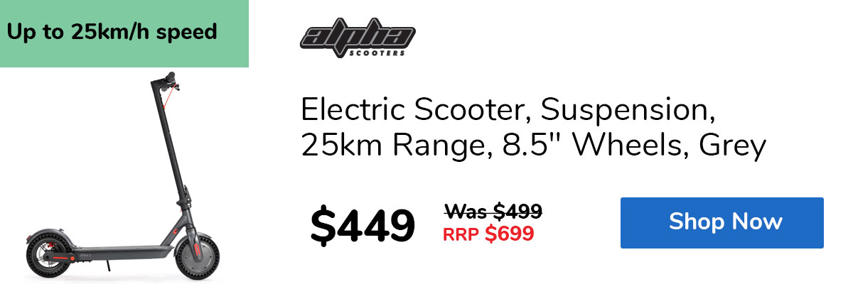 Electric Scooter, Suspension, 25km Range, 8.5" Wheels, Grey