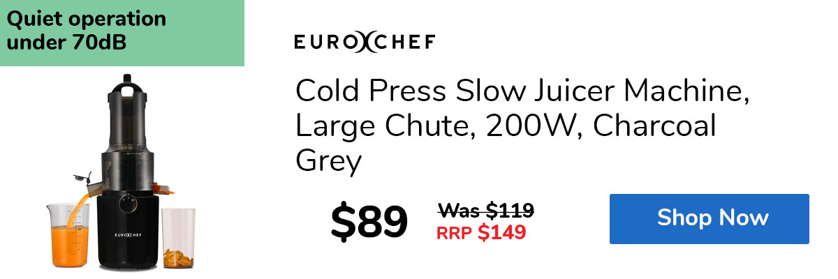 Cold Press Slow Juicer Machine, Large Chute, 200W, Charcoal Grey