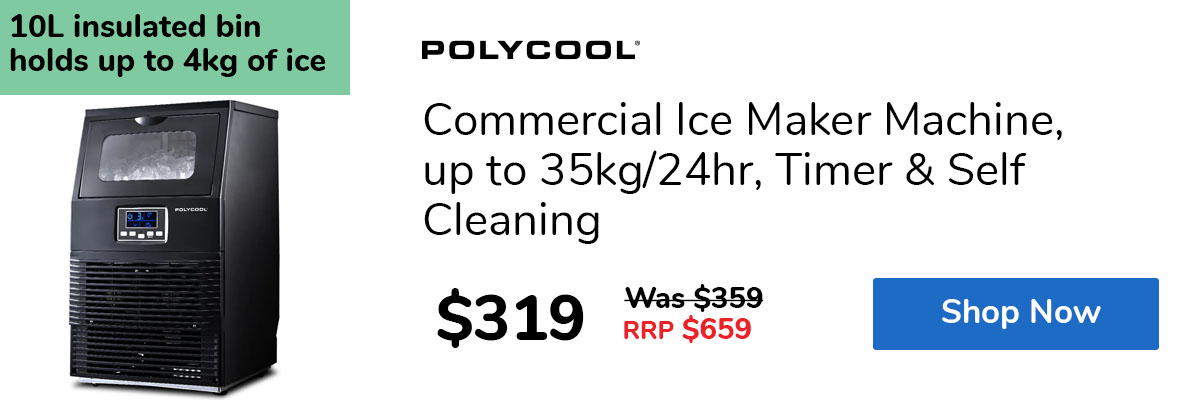Commercial Ice Maker Machine, up to 35kg/24hr, Timer & Self Cleaning