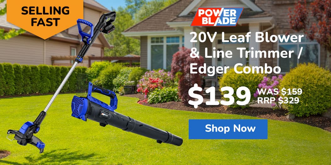 POWERBLADE 20V Leaf Blower & Line Trimmer / Edger Combo, Kit with 4.0Ah Battery & Fast Charger