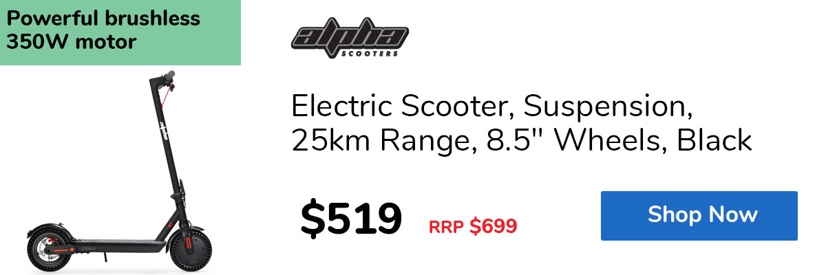 Electric Scooter, Suspension, 25km Range, 8.5" Wheels, Black