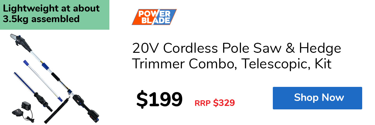 20V Cordless Pole Saw & Hedge Trimmer Combo, Telescopic, Kit