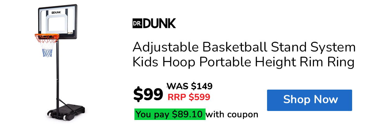Dr. Dunk Adjustable Basketball Stand System Kids Hoop Portable Height Rim Ring