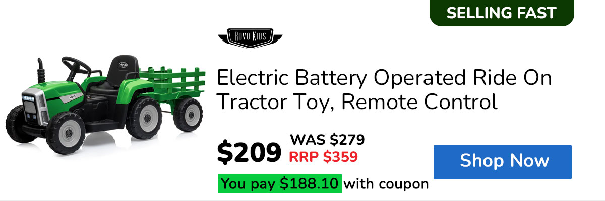 ROVO KIDS Electric Battery Operated Ride On Tractor Toy, Remote Control