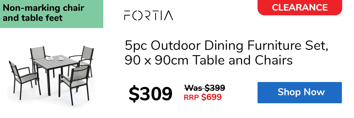 5pc Outdoor Dining Furniture Set, 90 x 90cm Table and Chairs