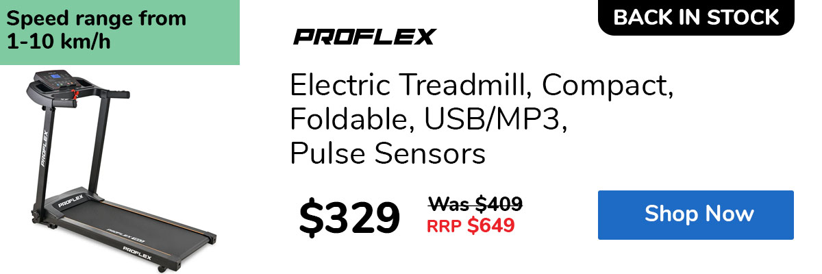 Electric Treadmill, Compact, Foldable, USB/MP3, Pulse Sensors