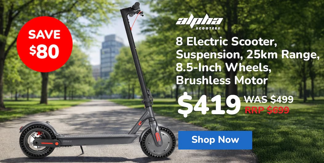 ALPHA Urban 8 Electric Scooter, Suspension, 25km Range, 8.5-Inch Wheels, Brushless Motor, Motorised Commuter eScooter for Adults, Grey