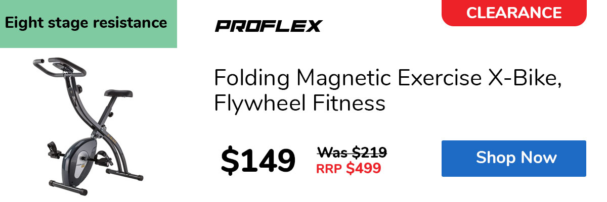 Folding Magnetic Exercise X-Bike, Flywheel Fitness