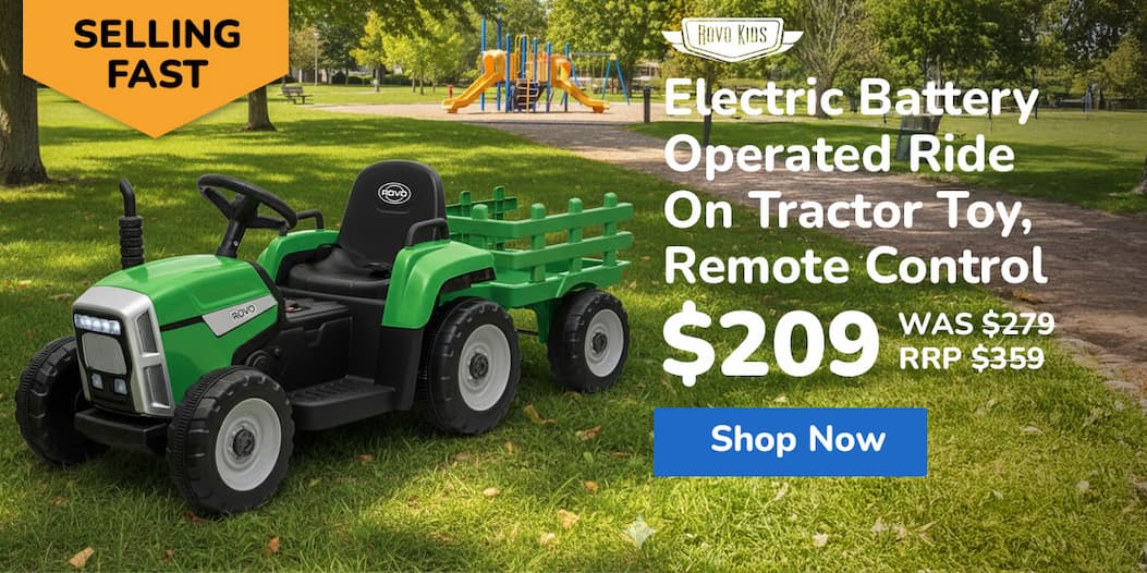 ROVO KIDS Electric Battery Operated Ride On Tractor Toy, Remote Control