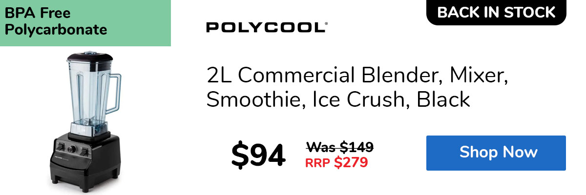 2L Commercial Blender, Mixer, Smoothie, Ice Crush, Black