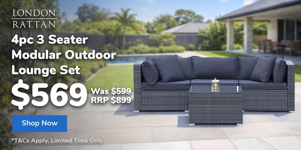 4pc 3 Seater Modular Outdoor Lounge Set