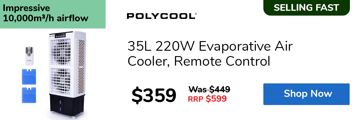 35L 220W Evaporative Air Cooler, Remote Control