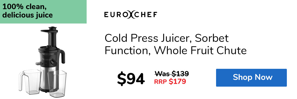 Cold Press Juicer, Sorbet Function, Whole Fruit Chute