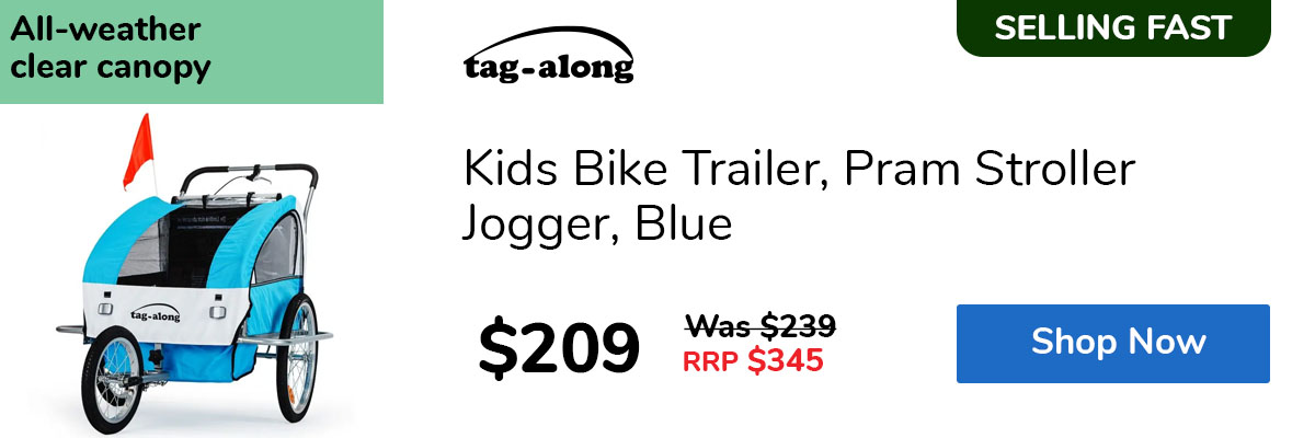Kids Bike Trailer, Pram Stroller Jogger, Blue
