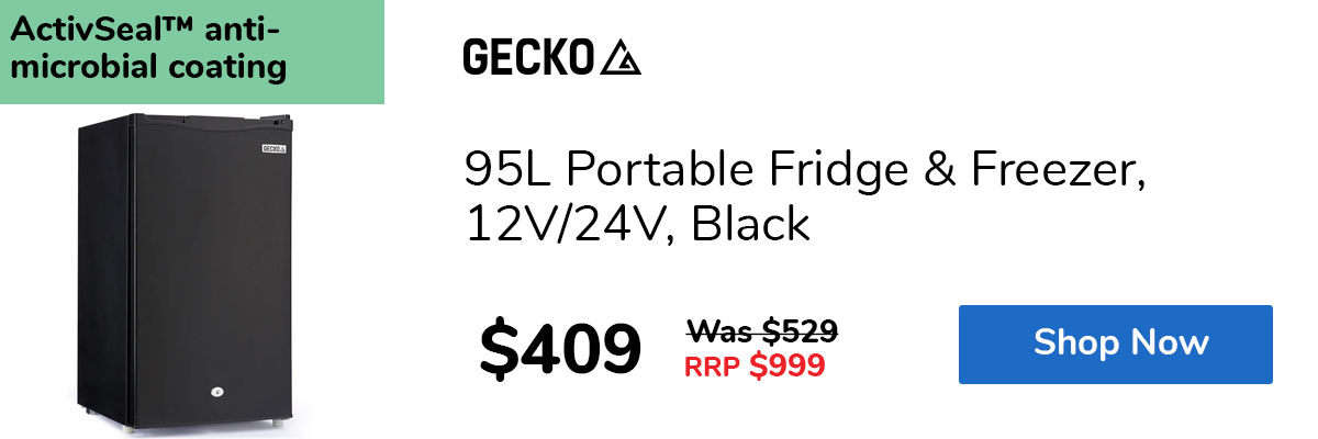 95L Portable Fridge & Freezer, 12V/24V, Black