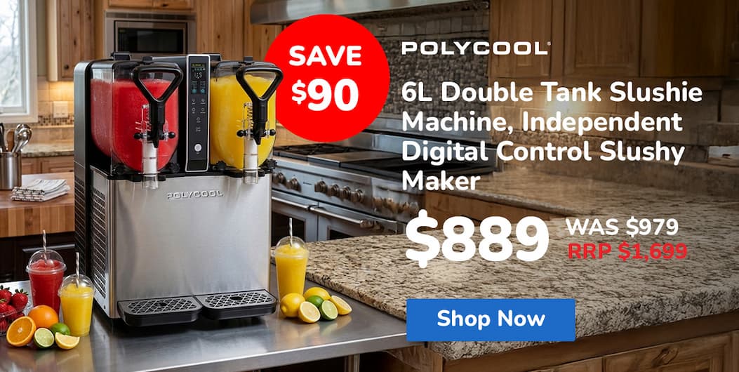 POLYCOOL 6L Double Tank Slushie Machine, Independent Digital Control Slushy Maker