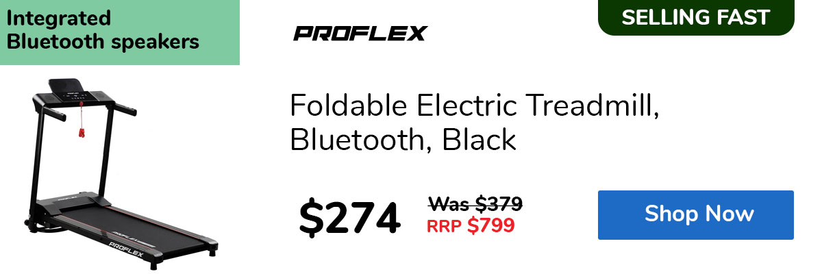 Foldable Electric Treadmill, Bluetooth, Black