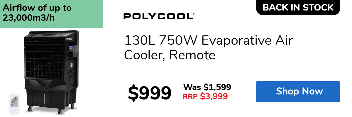 130L 750W Evaporative Air Cooler, Remote