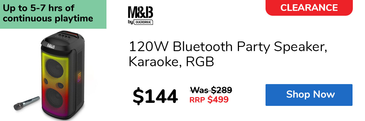 120W Bluetooth Party Speaker, Karaoke, RGB