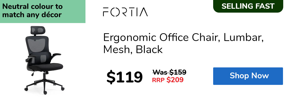 Ergonomic Office Chair, Lumbar, Mesh, Black