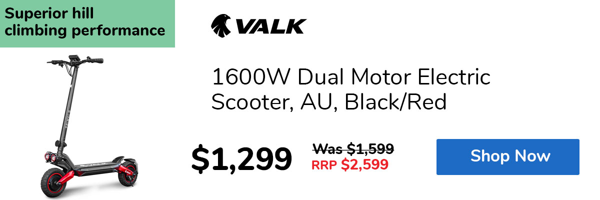 1600W Dual Motor Electric Scooter, AU, Black/Red