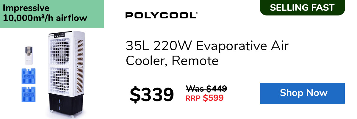 35L 220W Evaporative Air Cooler, Remote