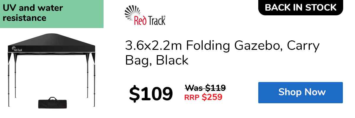 3.6x2.2m Folding Gazebo, Carry Bag, Black