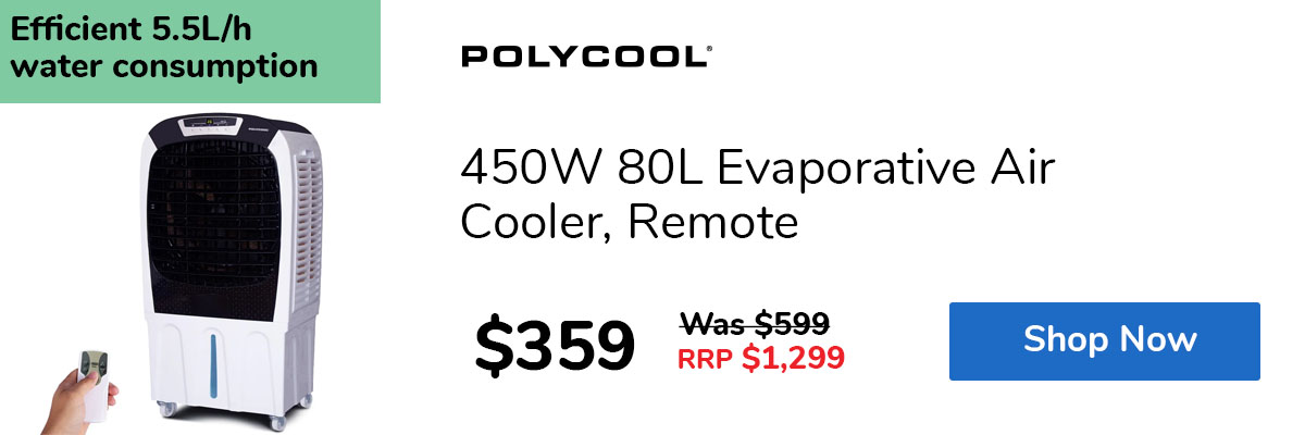 450W 80L Evaporative Air Cooler, Remote