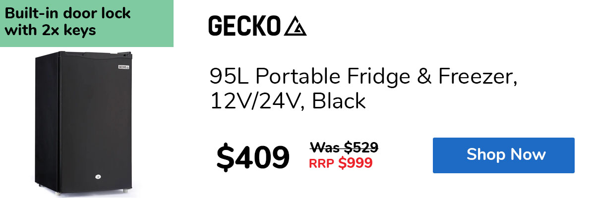 95L Portable Fridge & Freezer, 12V/24V, Black