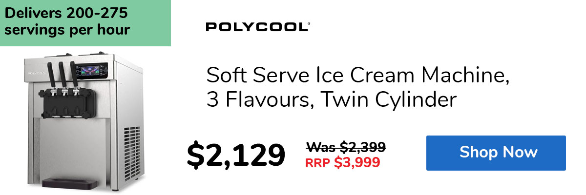 Soft Serve Ice Cream Machine, 3 Flavours, Twin Cylinder