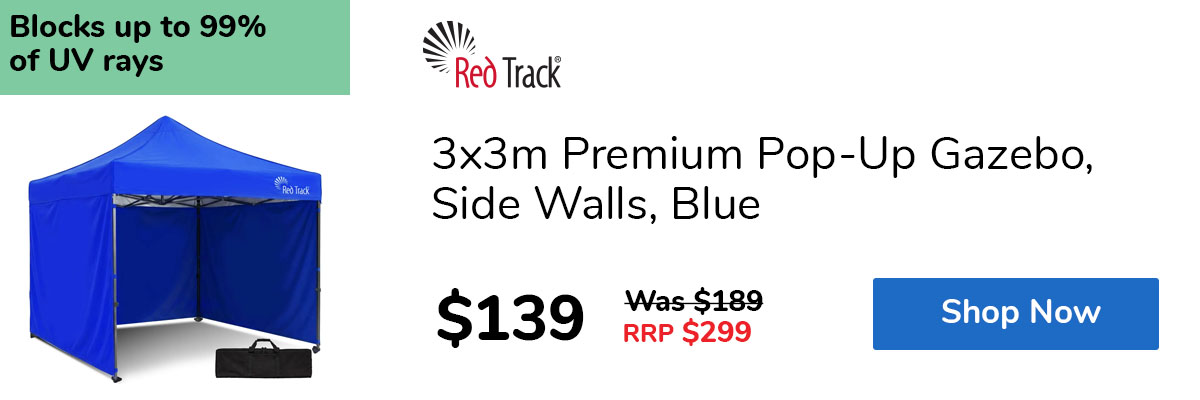 3x3m Premium Pop-Up Gazebo, Side Walls, Blue