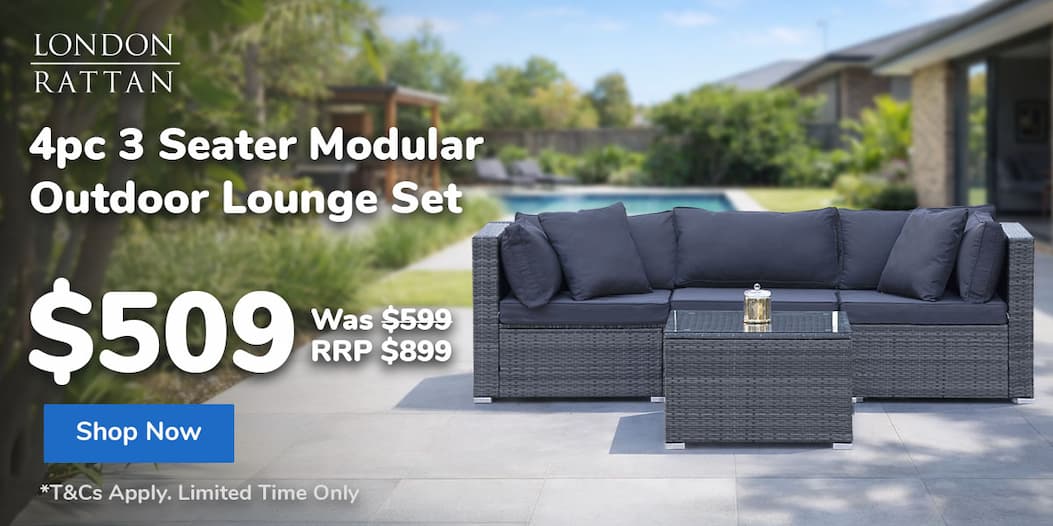 4pc 3 Seater Modular Outdoor Lounge Set