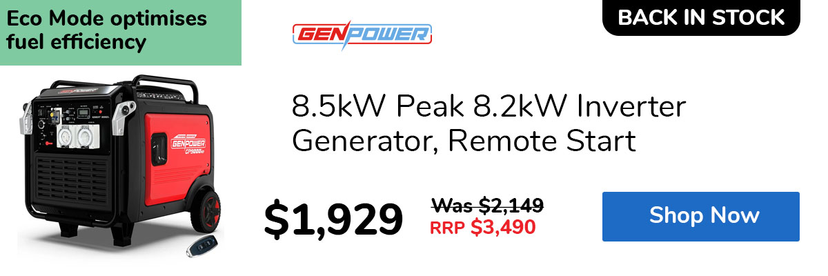 8.5kW Peak 8.2kW Inverter Generator, Remote Start