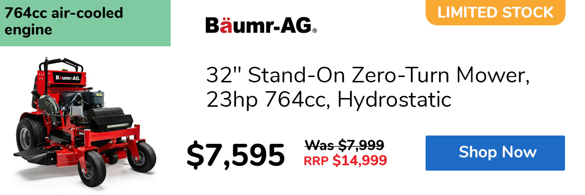 32" Stand-On Zero-Turn Mower, 23hp 764cc, Hydrostatic