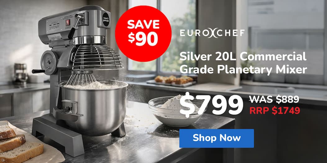 EuroChef Silver 20L Commercial Grade Planetary Mixer