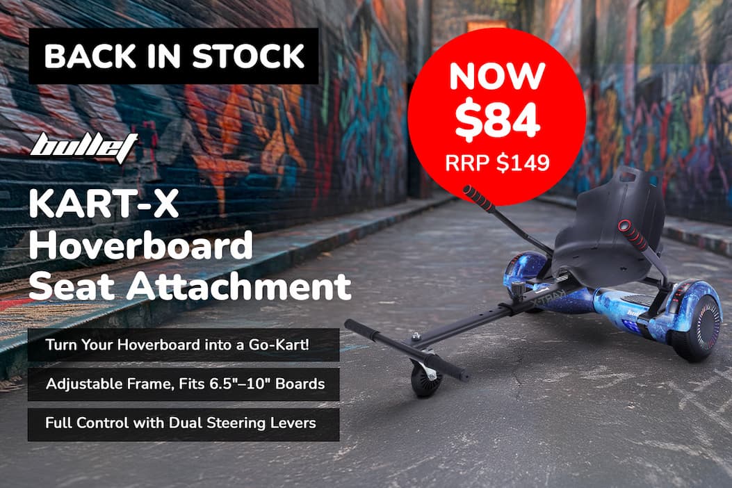 BULLET KART-X Hoverboard Seat Attachment, for 6.5" 8" 10" models, Adjustable Length Frame