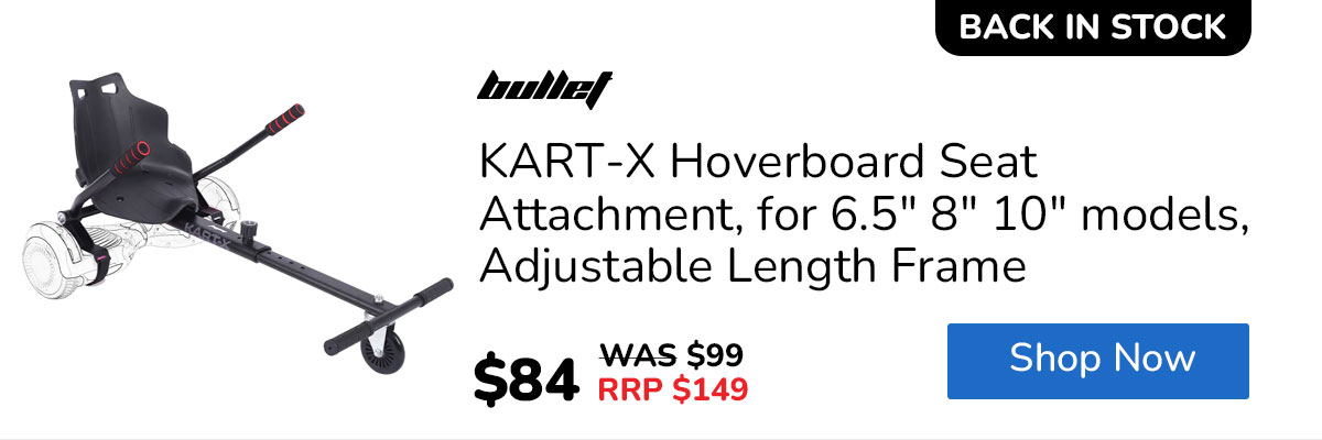 BULLET KART-X Hoverboard Seat Attachment, for 6.5" 8" 10" models, Adjustable Length Frame