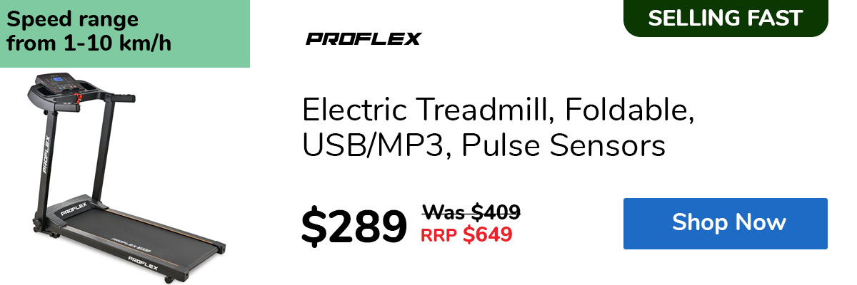 Electric Treadmill, Foldable, USB/MP3, Pulse Sensors