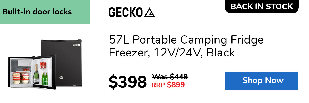 57L Portable Camping Fridge Freezer, 12V/24V, Black
