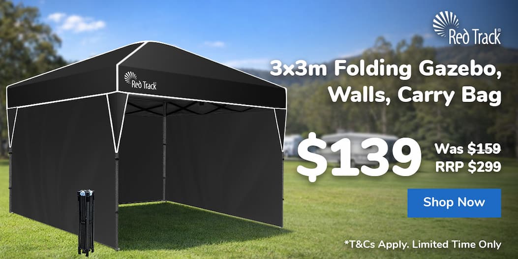 3x3m Folding Gazebo, Walls, Carry Bag