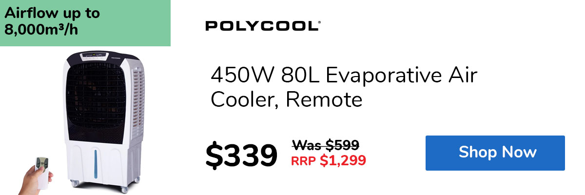 450W 80L Evaporative Air Cooler, Remote