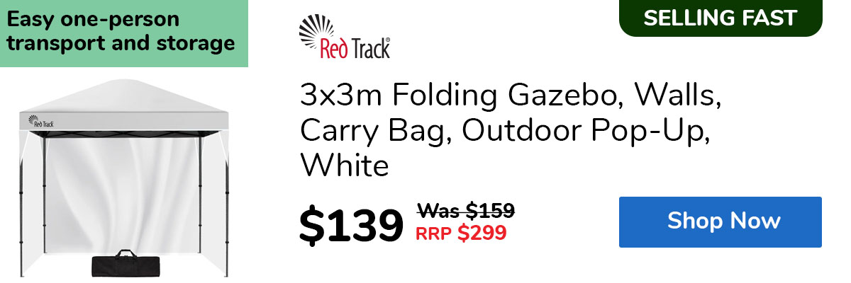 3x3m Folding Gazebo, Walls, Carry Bag, Outdoor Pop-Up, White