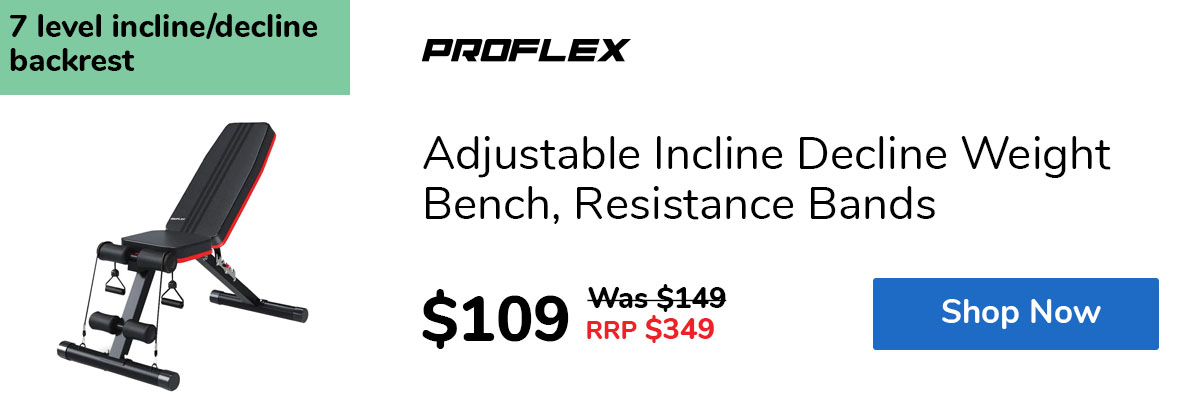 Adjustable Incline Decline Weight Bench, Resistance Bands