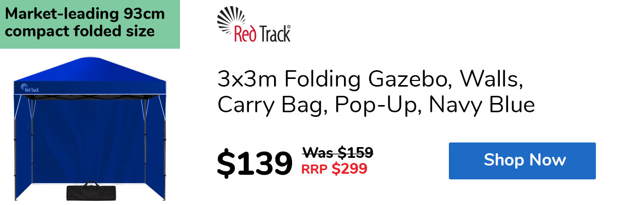 3x3m Folding Gazebo, Walls, Carry Bag, Pop-Up, Navy Blue