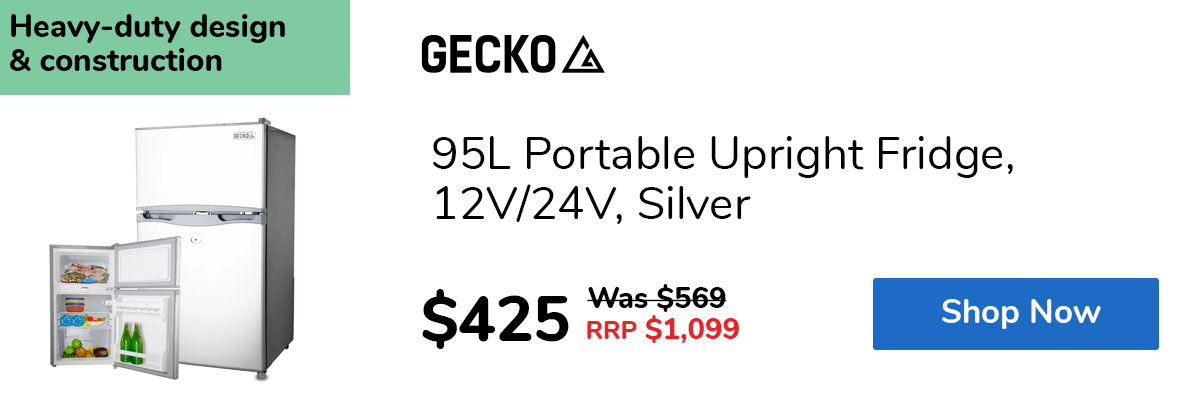 95L Portable Upright Fridge, 12V/24V, Silver