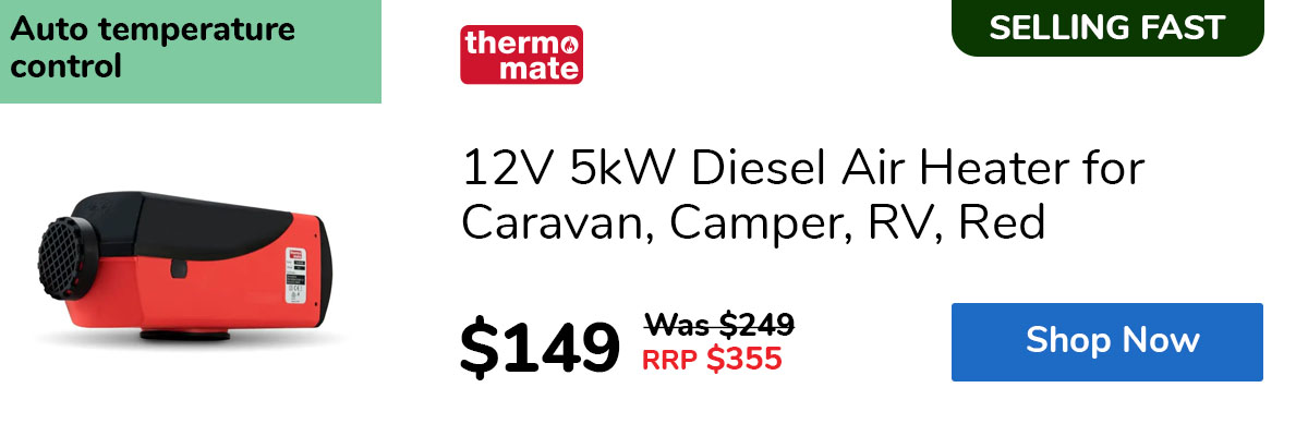 12V 5kW Diesel Air Heater for Caravan, Camper, RV, Red