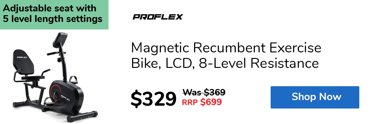 Magnetic Recumbent Exercise Bike, LCD, 8-Level Resistance