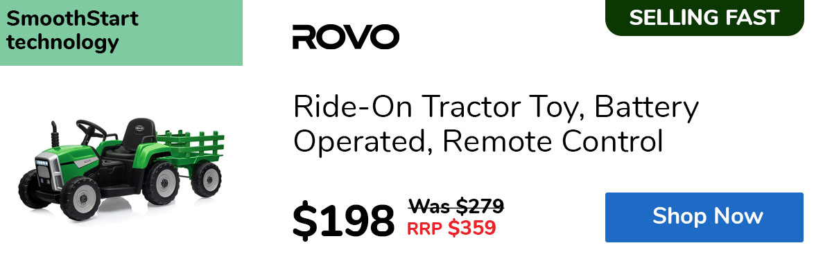 Kids Ride-On Tractor Toy, Battery Operated, Remote Control