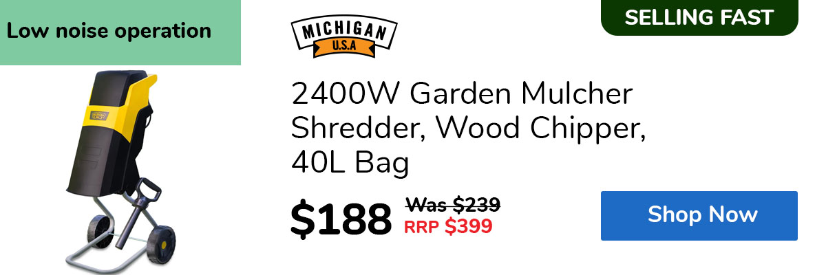 2400W Garden Mulcher Shredder, Wood Chipper, 40L Bag