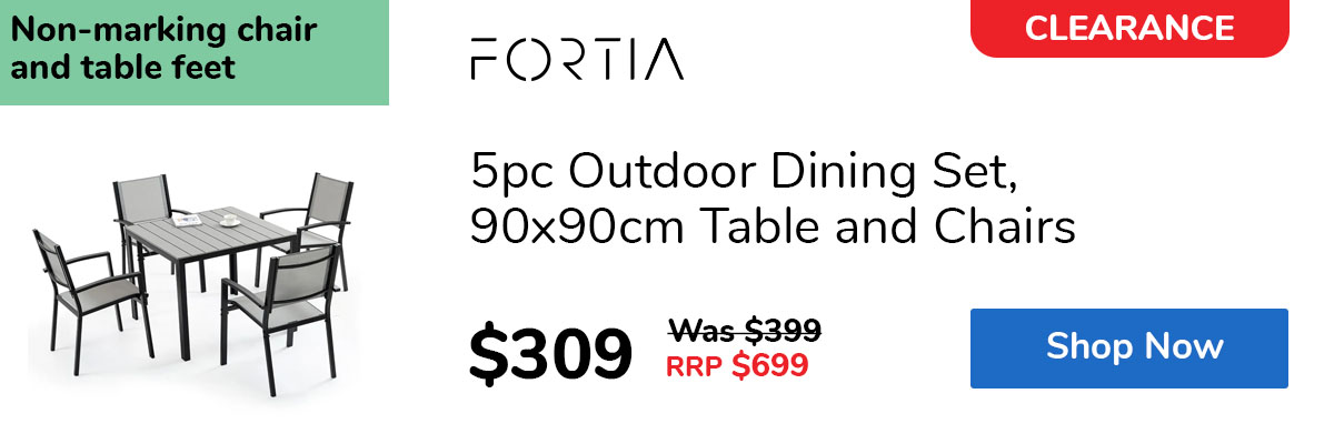 5pc Outdoor Dining Set, 90x90cm Table and Chairs